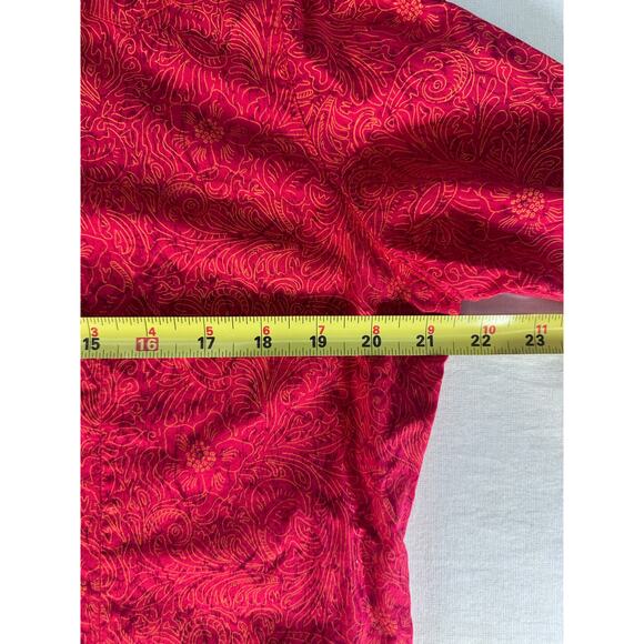 Wrangler Women's L VTG Inspired Red Floral Snap Closure Collared Shirt Western - Picture 6 of 9